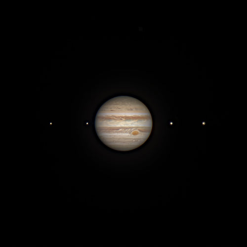 Jupiter vue à l'oculaire d'un petit télescope