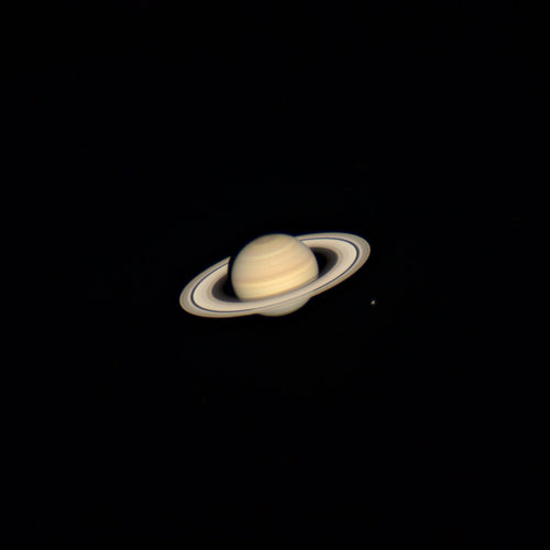 Saturne vue à l'oculaire d'un petit télescope